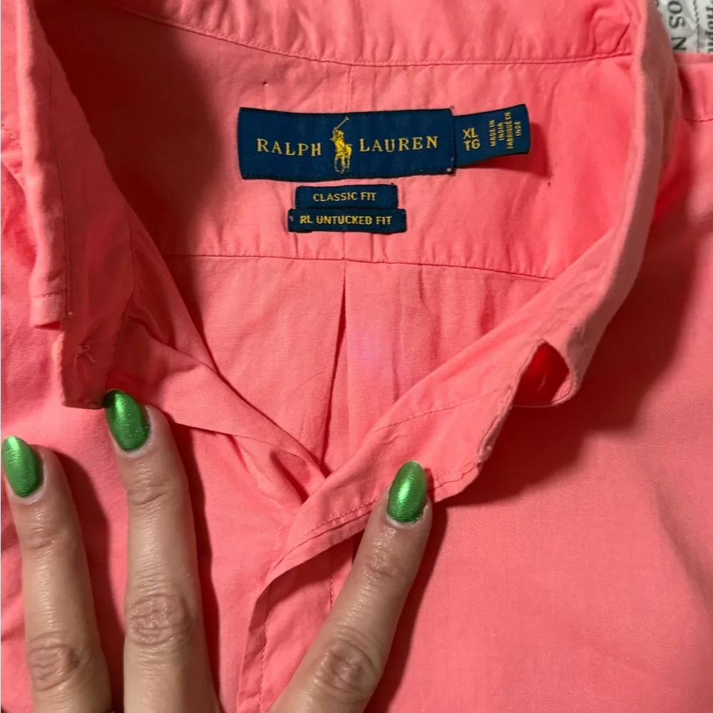 Ralph Lauren Men's Coral Button Down Shirt - Picture 5 of 7